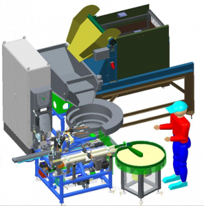 CAD-Modell der Automation der Zuführung von Rohrstücken zu einer Schweißanlage
